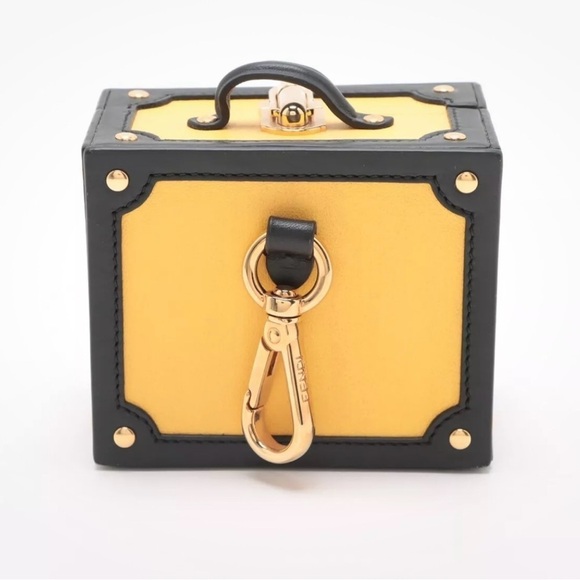 Fendi Trunk Charm GP & Leather Black x yellow - Picture 2 of 5